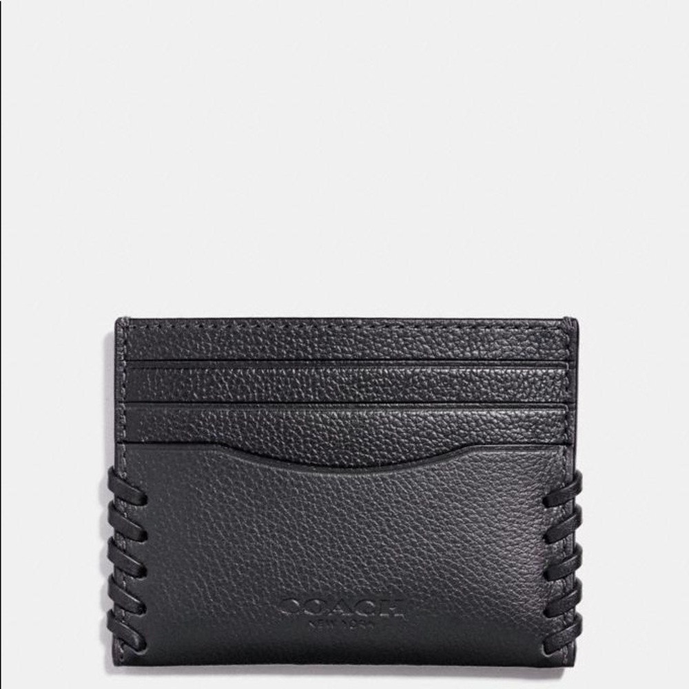 Coach Slim Card Case With Baseball Stitch